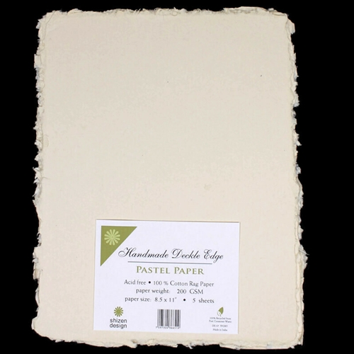 Ivory, 4.3 x 8.7, 200 gsm – Deckle edge paper – Indian Cotton Paper Co.