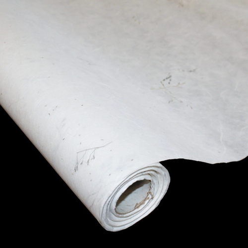 Korean Hanji Paper Roll - 35GSM - WHITE WITH GRASS INCLUSIONS