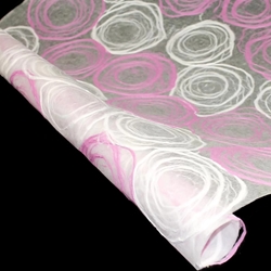 Whimzy Mulberry Paper - PINK ON WHITE