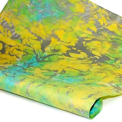 Marbled Momi Paper - LIME/TURQUOISE/SILVER