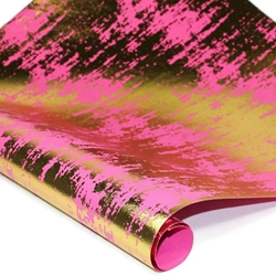 Metallic Foil Indian Cotton Rag Paper - PINK/GOLD