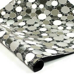Metallic Foil Indian Cotton Rag Paper - CIRCLES - BLACK/SILVER/WHITE