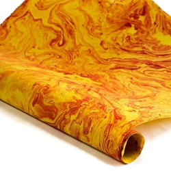 Marbled Lokta Paper - RED/YELLOW