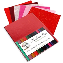 Unryu Mulberry Paper Pack in 6 Red Colors