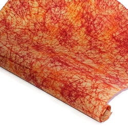 Nepalese Batik Lokta Paper - Vein - ORANGE/RED