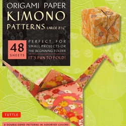 Finally, an origami kit for beginners and experts alike. The large, 8.25 inch sheets make easy folding for beginners as they follow the included instructions. The specialty prints and solid color reverse on these papers will thrill experts with new designs and patterns for their art. The 48 sheets in this kit feature details inspired by classic Japanese Kimono patterns. On the reverse of each sheet is a solid, complimentary color. Finishing up the kit are instructions providing an introduction to basic origami folding techniques and instructions for 6 different projects.