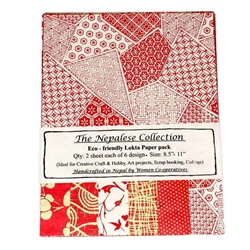 Handmade Nepalese Lokta Paper Pack - REDS
