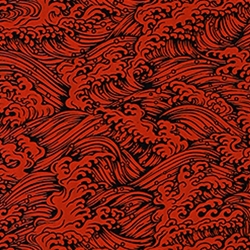 Japanese Lacquered Yuzen Paper - KONAMI RED