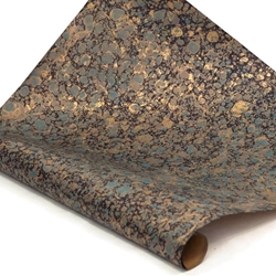 Italian Marbled Paper - STONE - Blue/Gold