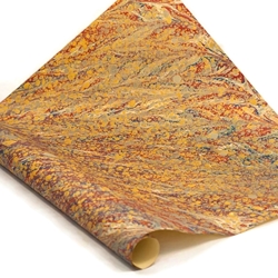 Italian Marbled Paper - VEIN - Red/Gold/Blue