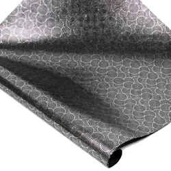 Metallic Screenprinted Indian Cotton Rag Paper - CONCENTRIC CIRCLES - BLACK/SILVER