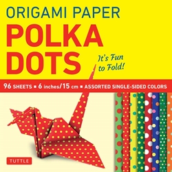 Origami Paper Pack - SINGLE SIDED POLKA DOT - 6"