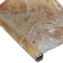 Marbled Lokta Paper - GOLD/SILVER/COPPER ON SLATE