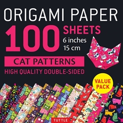 Origami Paper Pack - DOUBLE SIDED CAT PATTERNS - 6"