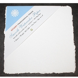 Handmade Deckle Edge Indian Cotton Watercolor Paper Pack - SMOOTH - 8" x 8"