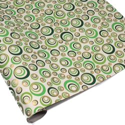 Metallic Screenprinted Indian Cotton Rag Paper - CHAMELEON EYE - Greens