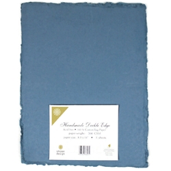 Handmade Deckle Edge Indian Cotton Paper Pack - BLUE