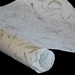 Mulberry Paper with Green Fibers - IVORY