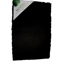 Handmade Deckle Edge Indian Cotton Watercolor Paper Pack - BLACK - SMOOTH - 12" x 18"
