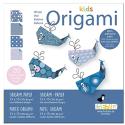 6" Kids Origami Paper Pack - WHALE