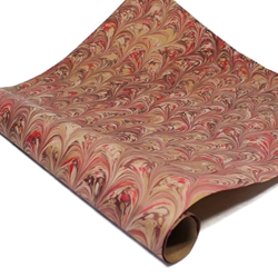 Italian Marbled Paper - FLOW - Red/Brown/Gold