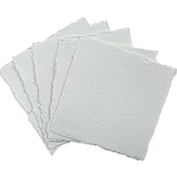 Handmade Deckle Edge Indian Cotton Watercolor Paper Pack - SMOOTH - 4" x 4"