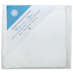 Handmade Deckle Edge Indian Cotton Watercolor Paper Pack - SMOOTH - 12" x 12"