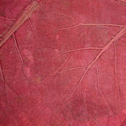Mulberry Paper with Teak Leaves - RED