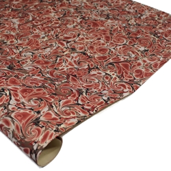 Brazilian Marbled Paper - FRENCH CURL - Russet/Brown