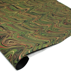 Brazilian Marbled Paper - FANTASY WITH SPOTS - Green