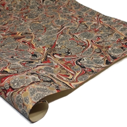 Brazilian Marbled Paper - GLOSTER - Red/Brown