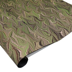 Brazilian Marbled Paper - CURL - Olive Green/Brown