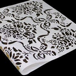 Soft Decoupage Paper - GOLD RIBBON ON WHITE