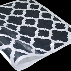 Metallic Screenprinted Unryu Paper - Clover - SILVER ON WHITE