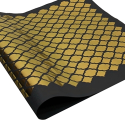 Metallic Screenprinted Unryu Paper - Solid Diamond - GOLD ON BLACK
