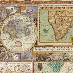 Italian Florentine Paper - WORLD MAPS
