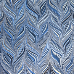Brazilian Marbled Origami Paper Pack - WAVED GELGIT - Blue - 4 Sheet Pack - 6 x 6 Inch