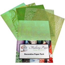 Assorted Texture Paper Pack in Green Colors