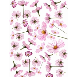 Screenprinted Unryu - Decoupage Paper - INDIVIDUAL PINK FLOWERS