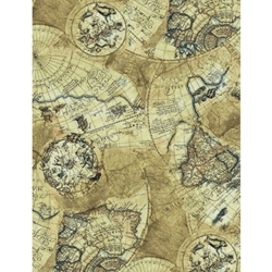 Screenprinted Unryu - Decoupage Paper - VINTAGE MAPS