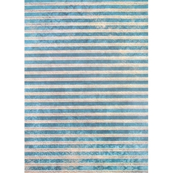 Screenprinted Unryu - Large Decoupage Paper - BLUE AND GOLD STRIPES
