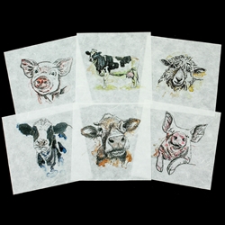 Mini Decoupage Paper Pack - PIG, SHEEP, COW