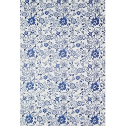 Screenprinted Unryu - Decoupage Paper - DARK BLUE FLOWER