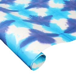 Indian Cotton Rag Paper - Tie Dye - CRINKLE TURQUOISE AND NAVY
