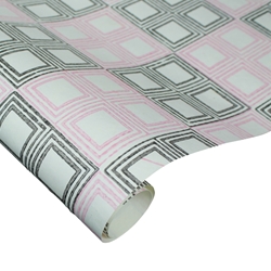 Indian Cotton Rag Block Printed Paper - SOFT ROSE SQUARES
