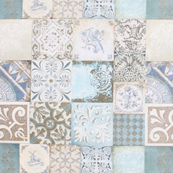 Italian Florentine Paper - BLUE AND GOLD TILES