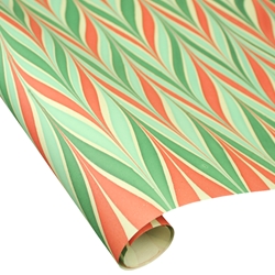 Indian Cotton Rag Marble Origami Paper - Bird Wing -  RED, GREEN, AND CREAM