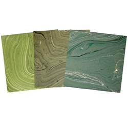 Assorted 6" Marbled Jute Origami 36 Sheet Pack - GREEN