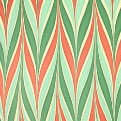 Indian Cotton Rag Marble Origami Paper - Bird Wing - RED, GREEN, AND CREAM