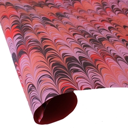 Hand Marbled Paper - FIRE COMB
